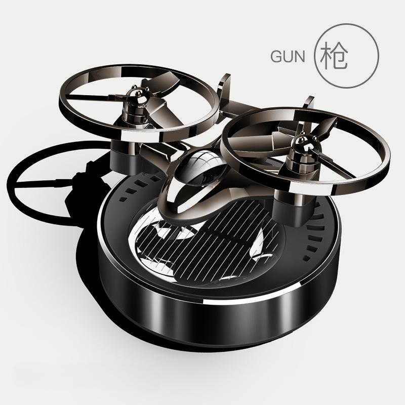 Solar Powered Rotation Helicopter Solar Aromatherapy Car Air Freshener Alloy Fragrance Auto Aroma Diffuser