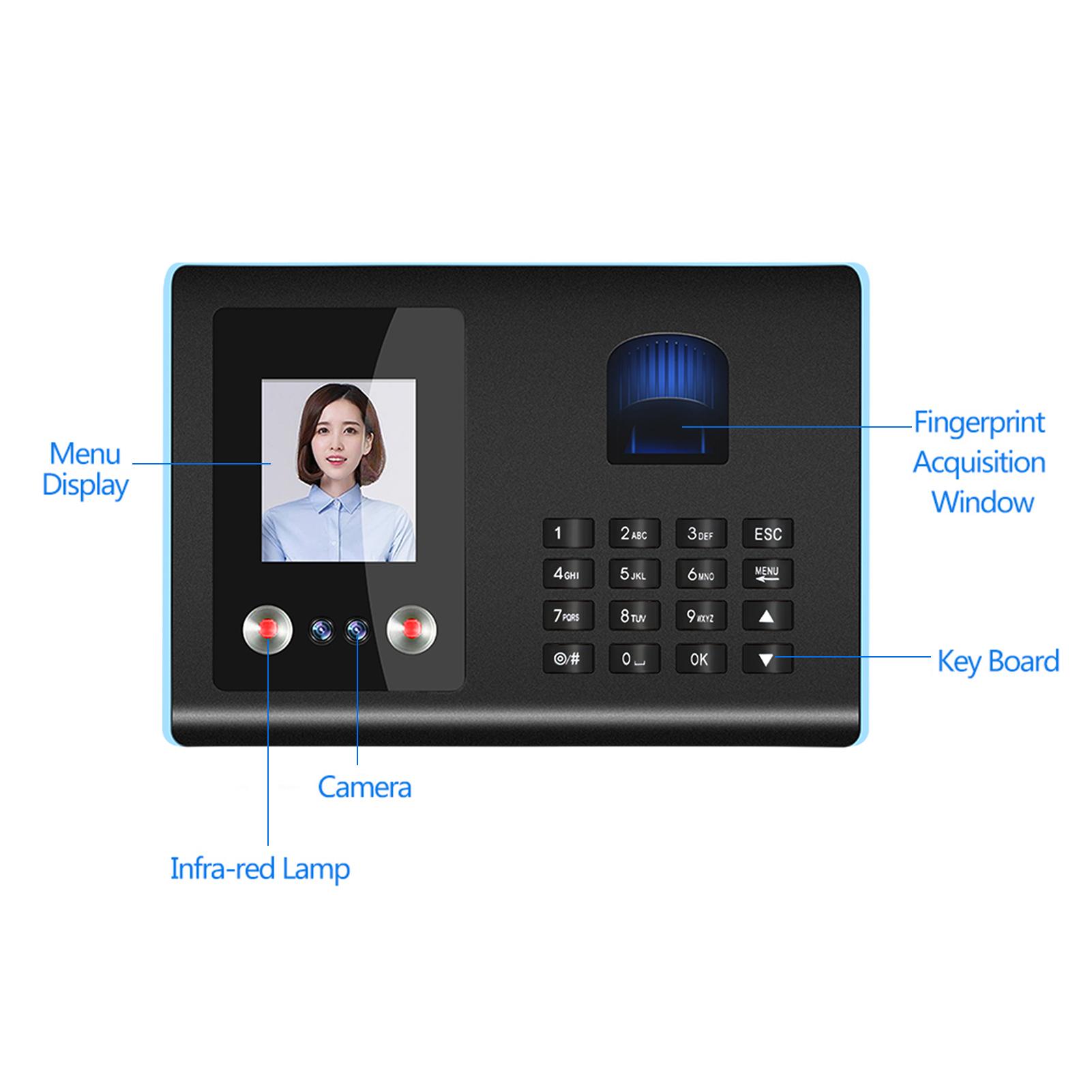 

Intelligent Face Recognition Attendance Machine Fingerprint & Password Verification Employee Clock-in Recorder