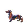 Colorful Dachshund Figurine Decorative Ornament Home Office Desk Cabinet Display European Style Resin Craft Gift