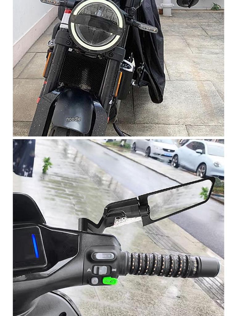 Universal Motorcycle Rearview Mirror with Turn Signal for Kawasaki & Yamaha