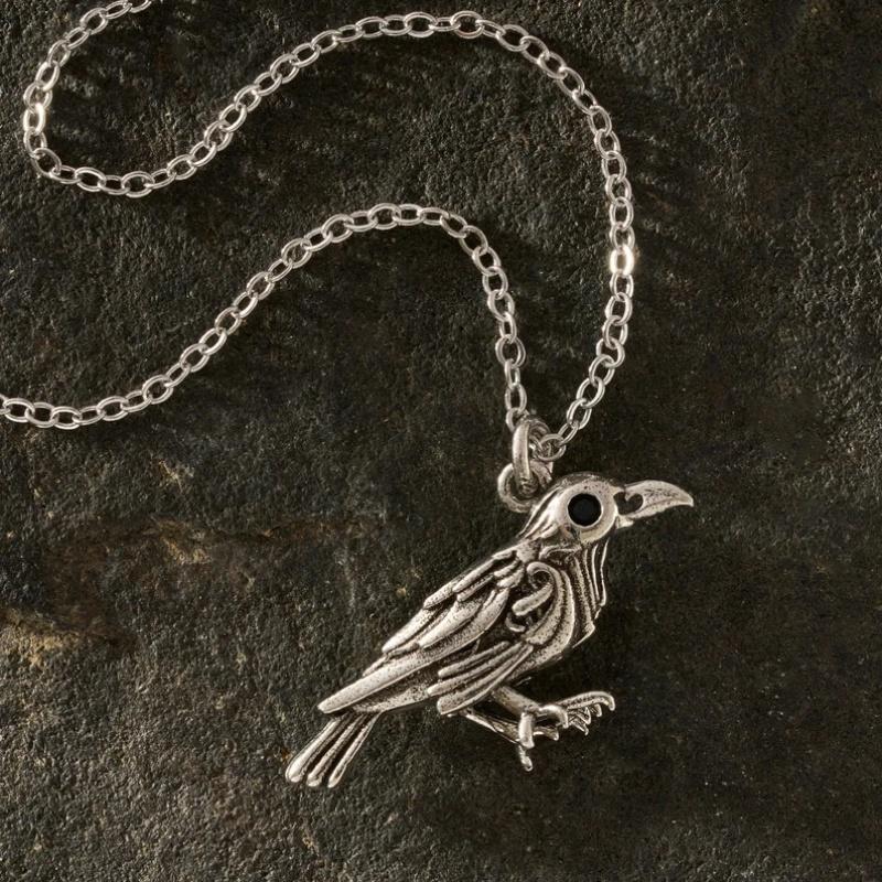

Retro Punk Style Animal Black Eyed Crow Pendant, Women s Party Jewelry Necklace