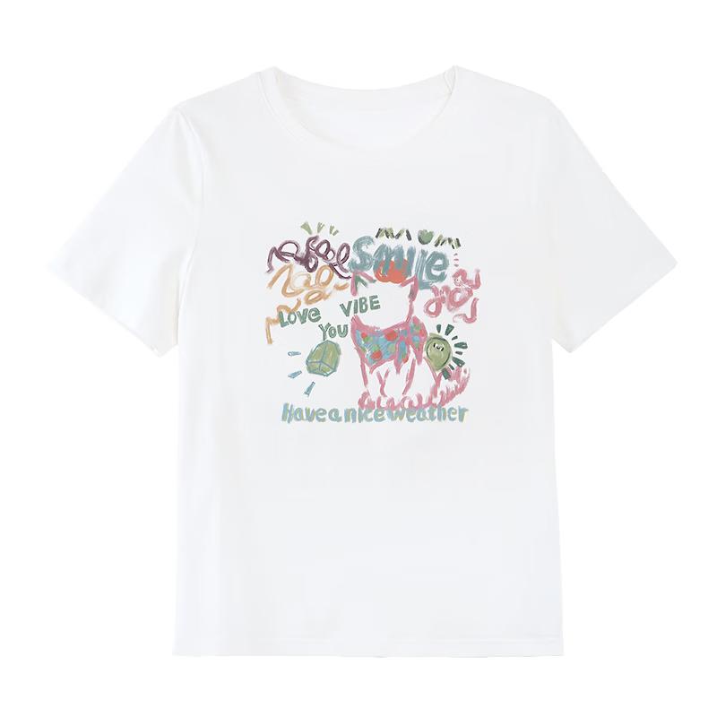 

Betu Women s 2026 Spring/Summer Loose Fit Graphic Print Short Sleeve T-Shirt S