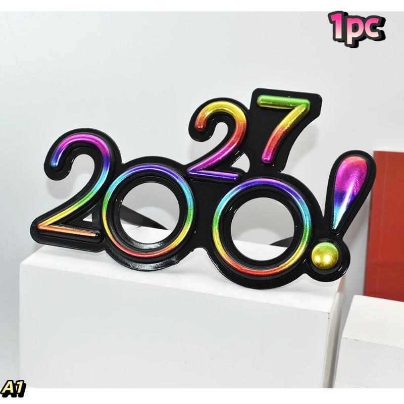 2027 Number Eyeglasses Happy New Year Glasses Diamond Glitter Sunglasses Cosplay Prop Xmas Party Decoration Funny Glasses