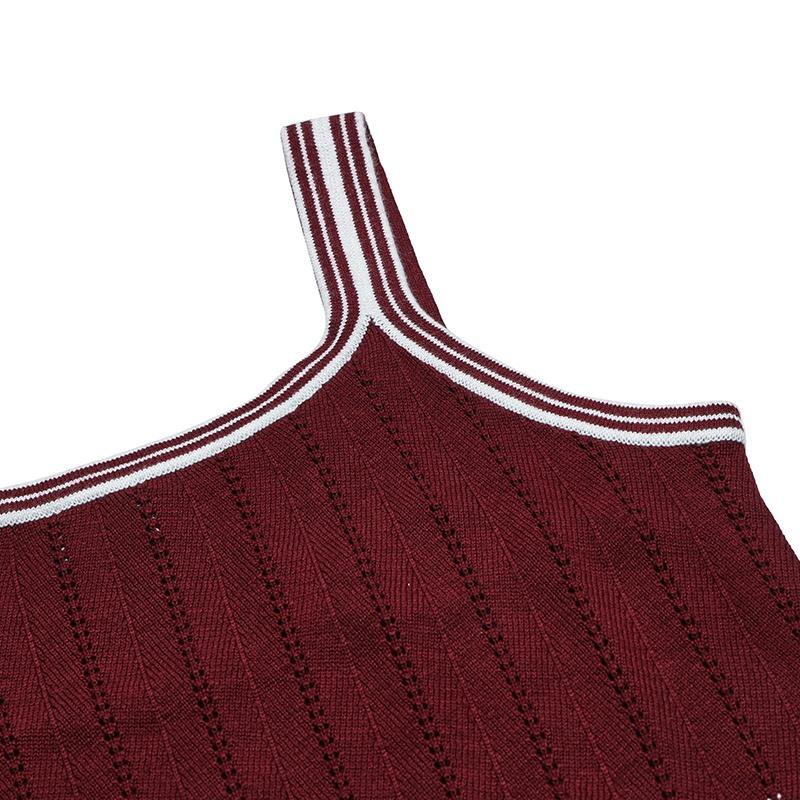 FILA Heritage Simple Fashion Retro Classic Casual Versatile Comfortable Fitted Woven Vest Women tops Sand-Red F11W618102FWI
