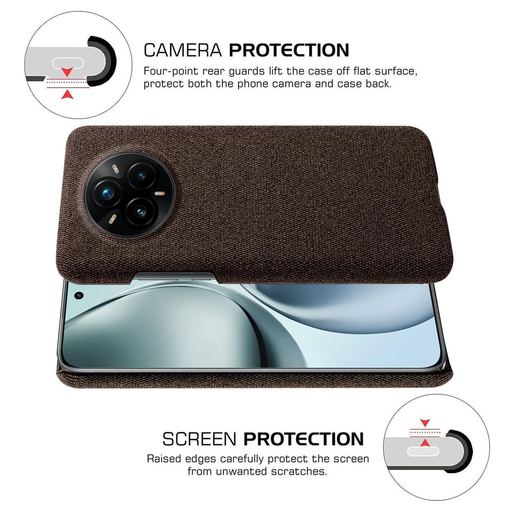 For Realme 14 Pro+ 5G Phone Case Cloth Texture Anti-Scratch Protective PC Back Cover