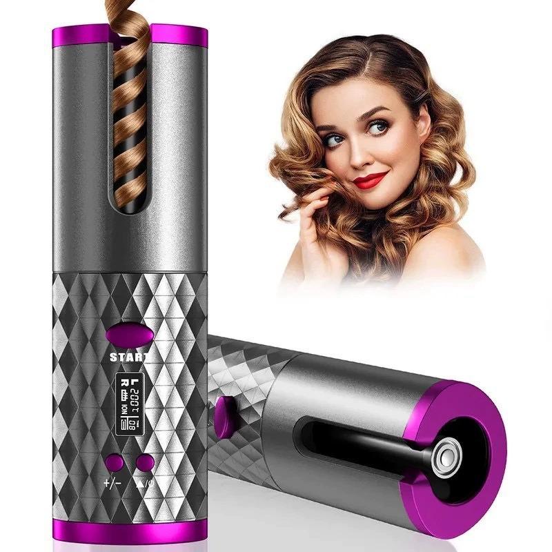 Rizador de pelo automático inalámbrico recargable por USB portátil para rizos perfectos