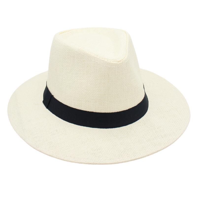 Wish Straw Hat Nostalgic Visor Breathable Cool Hat Model Jazz Hat Men'S And Women'S Beach Hat Mike