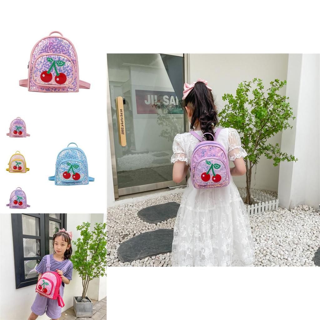 Cute And Stylish Cherry Design Pu Leather Backpack For Girls With Breathable Durable Features