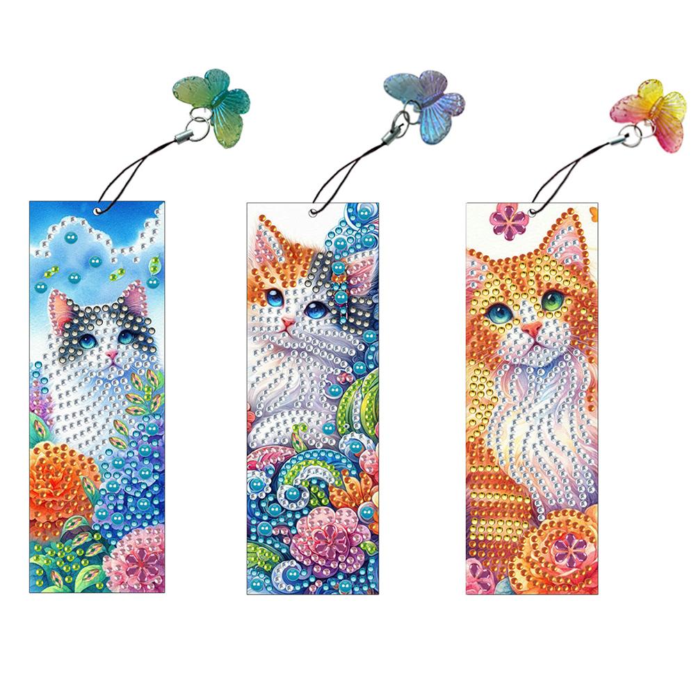 

3Pcs Animal Patterns DIY Irregular Shaped Diamonds Diamond Painting Art Bookmarks for Beginners Ideal Choice for Home Office Use