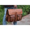 cGenuine Messenger Cross-Body Satchel Handle Real Goat Leather Bag New Men's