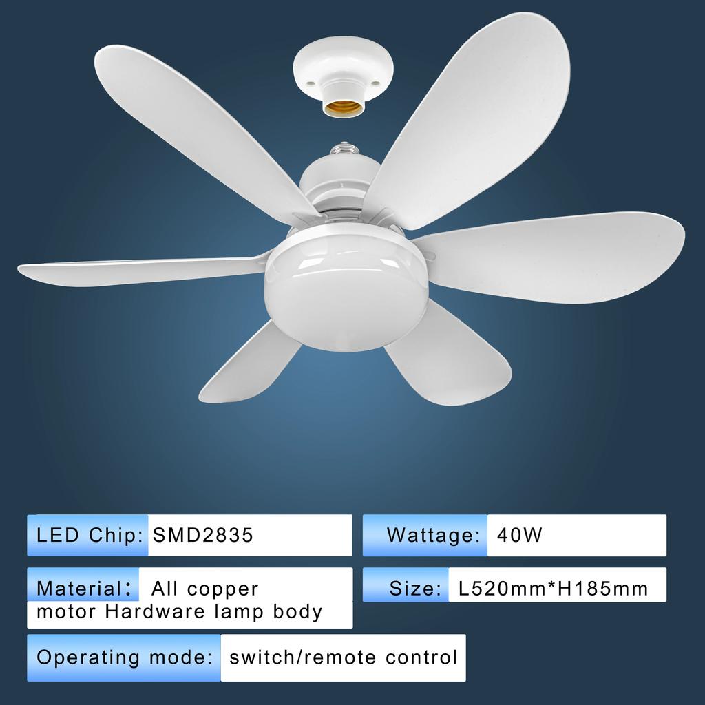 Dimmable light Color temperature Modern ceiling Mount Remote Control smart E27 Led Ceiling Fan Light