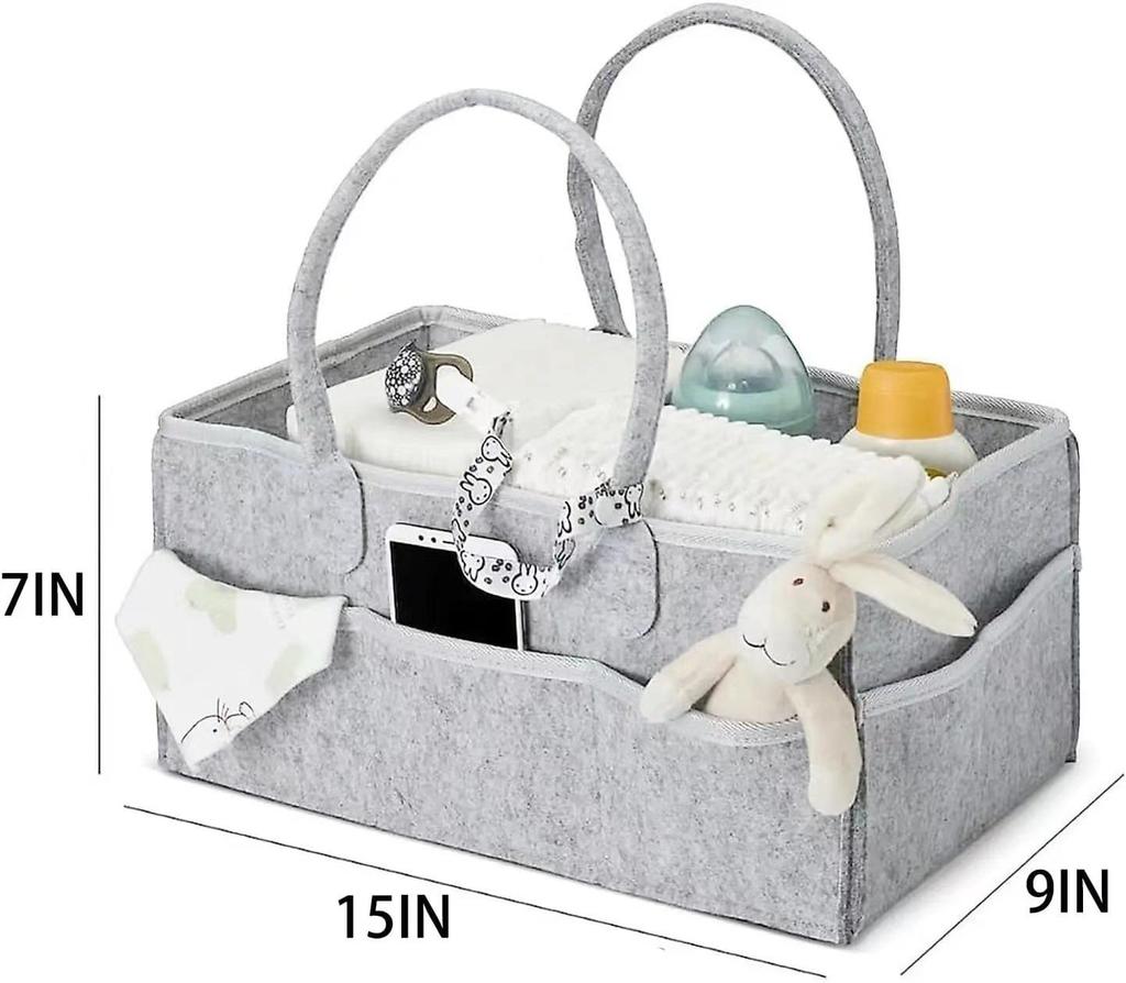 Felt Diaper Wet Bag - Newborn Supplies Organizer with Detachable Mommy Handbag