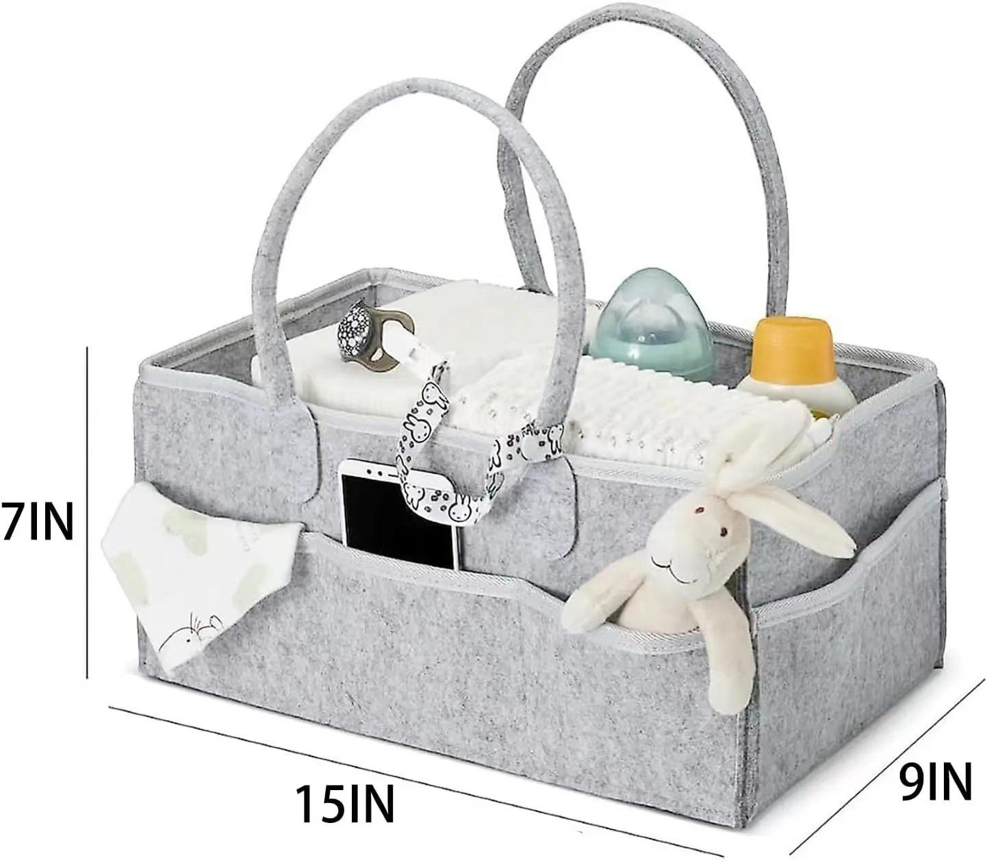 

Фетровый влагонепроницаемый мешок для подгузников - Органайзер для принадлежностей новорожденного со съемной маминой сумочкой