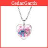 Adorable Stitch Cartoon Heart Necklace For Kids With Stunning Glass Pendant And Alloy Chain