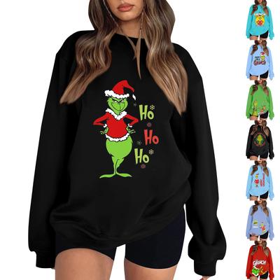 Damenmode Leichter Langarm-Pullover Weihnachts-Hoodie