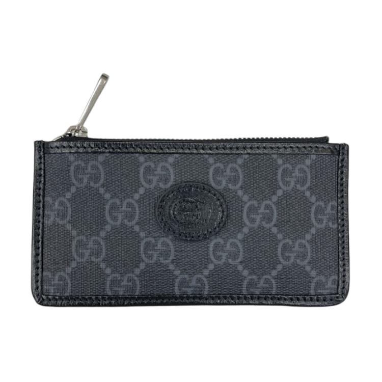 Gucci GG Monogram Canvas Zip Around Card Holder Wallet Pouch For Unisex Daily Use Basic Set (Bag+Dust Bag)