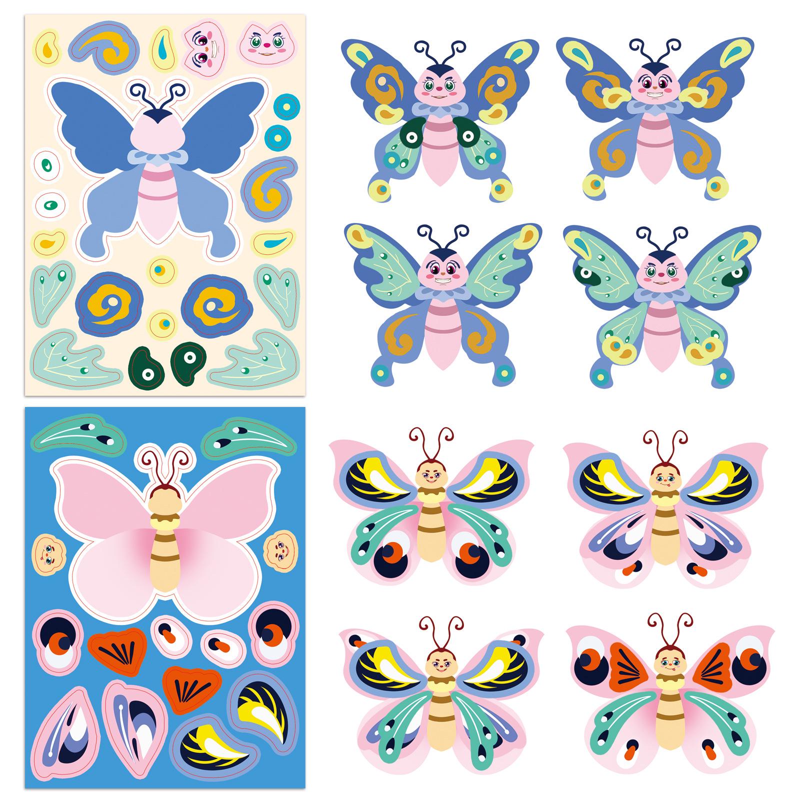 Original Butterfly Puzzle Stickers: Parent-Child Interactive DIY Animal Doodle Journal Stickers