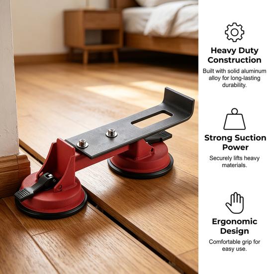 Floor Seam Puller with Anti-Slip Comfortable Grip for Safe Operation Powerful Double-Claw Suction Cup Tool Heavy Duty Floor Gap Fixer Tool for