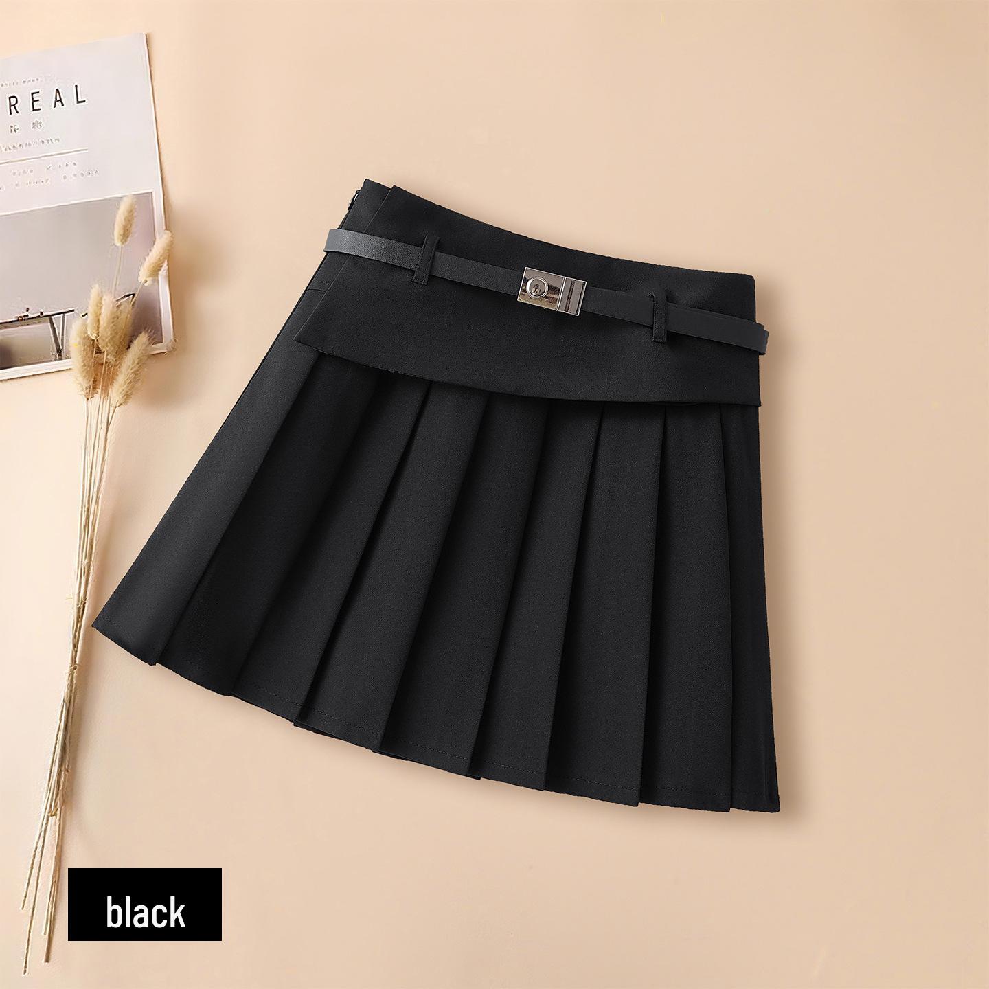

2026 New Spring High-Waisted Ladies A-Line Pleated Short Skirt: Age-Reducing Campus Style S - 86-95 lbs