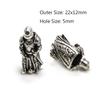 2 Stück Totenkopf Krieger Helm Abstandshalter Perlen Anhänger Haarzopf Dreadlock Bartperlen Paracord Seil Messerperlen für Armband DIY Schmuck