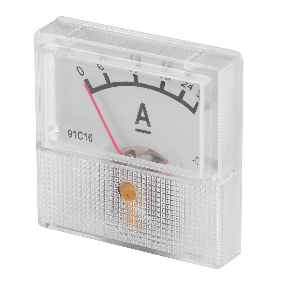 91C16 Pointer Ammeter Tester DC Analog 10A 20A 30A 50A Panel Mechanical Pointer Type Amper Meter Current Measuring Meter
