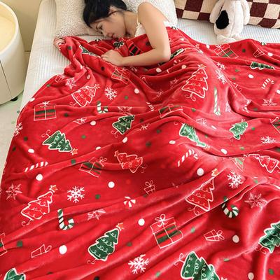 Christmas Throw Blanket Flannel Winter Holiday Bed Blanket Warm Fuzzy Plush Blanket Cozy Xmas Tree Stocking Throw for Sofa Couch