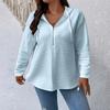 Women's Plus Size Fashion Casual Solid Color Hooded Sweatshirt With Long Sleeves And Drawstring Pullover Top