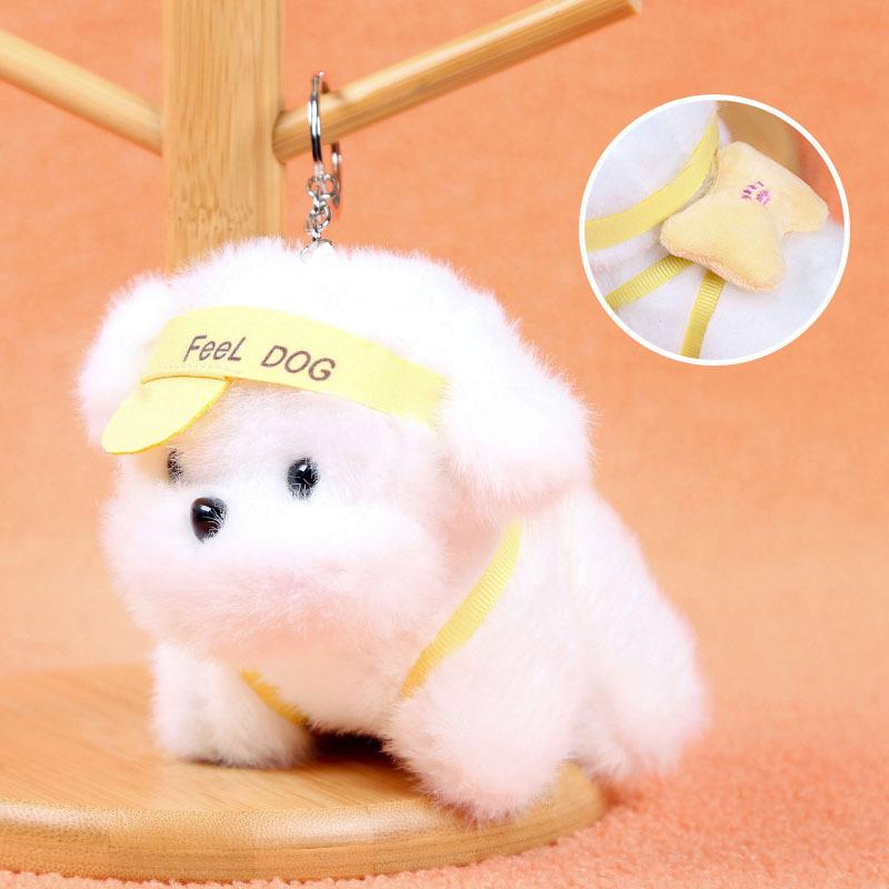 Cute Cartoon Plush Puppy Keychain Pendant Creative Stuffed Animals Keychain Kawaii Backpack Decoration Accessories Gifts