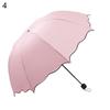 Lovely Women Lotus Leaves Anti UV Dome Parasol Outdoor Sun/Rain Folding Umbrella
