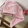Naughty KT Cat Pink Quick-Dry Coral Fleece Hair Towel Cap