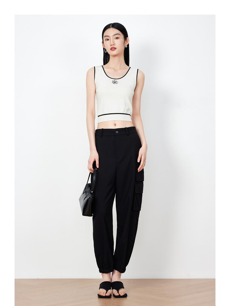 JZ Jiuzi Women's Spring and Autumn New Workwear Style Casual Pants JWDC11018