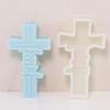 Embossed Word Crucifix Silicone Candle Molds DIY Relief Cross Silicone Ploymer Clay Resin Epoxy Casting Gypsum Moulds Home Decor