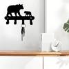 Rustic Metal Bear Key Holder Wall Mount, Entryway Coat & Hat Rack, Farmhouse Garage Organizer Hooks