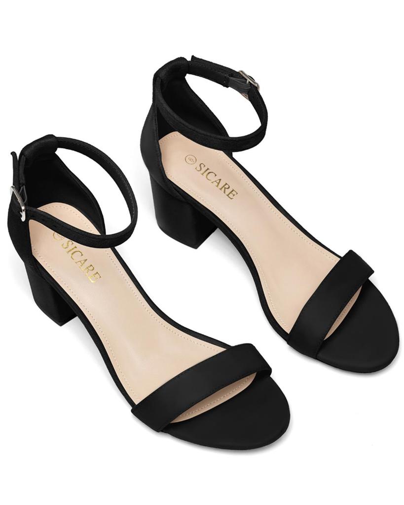 Frühling 2026 Sandalen mit klobigem Absatz und offenen Zehen - Europäisch-Amerikanischer Stil mit einzelnem Riemen und Schnalle
