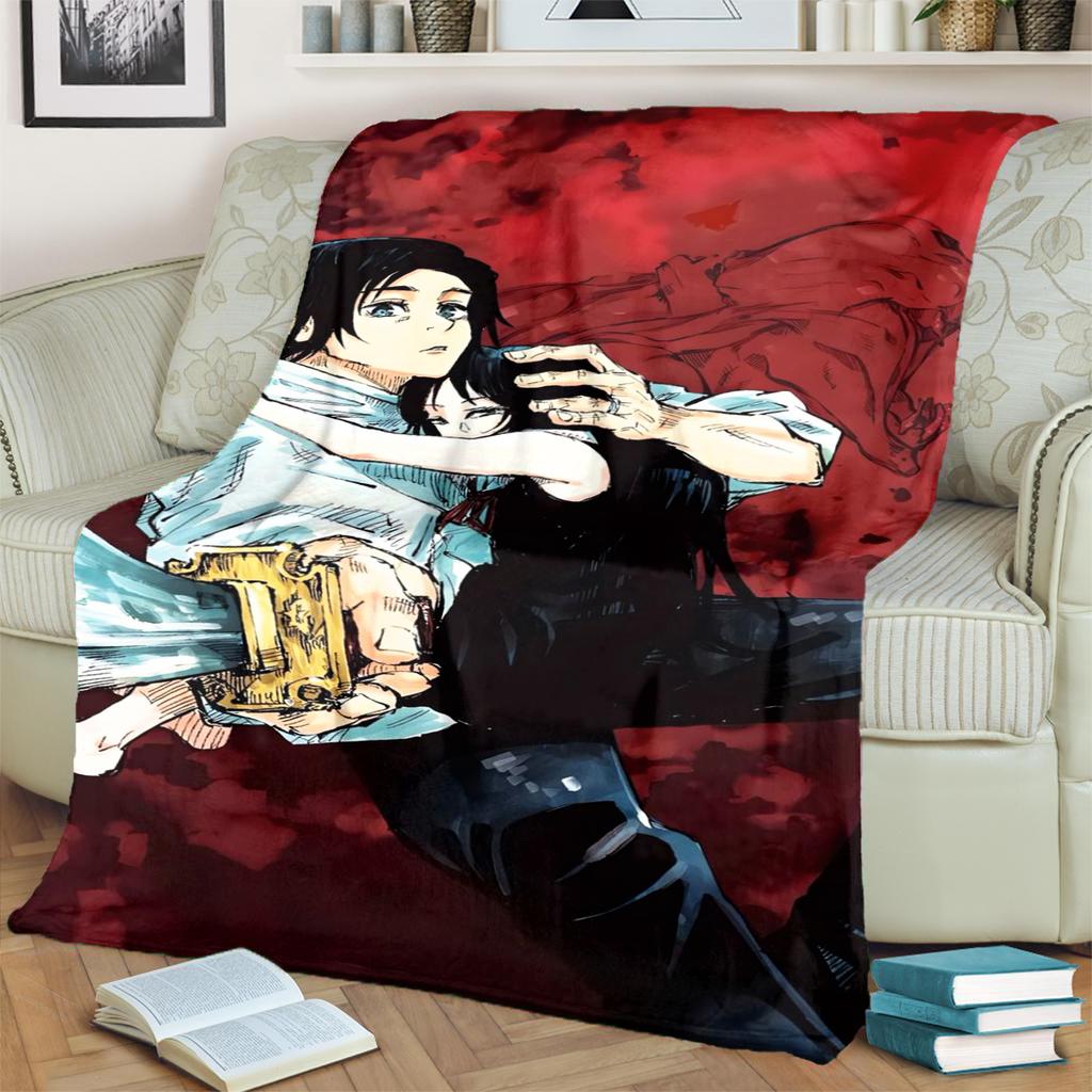 Jujutsu Kaisen Print Flannel Blanket Soft Comfortable for Bedrooms, Sofas, Beds, Chairs, Picnics, Travel