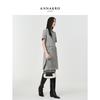 JIUZI·ANNACO French Chic Floral Textured Round Neck H-Line Dress