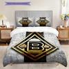 Borussia Muster Bettwäsche Steppdecke Set Bettbezug Kissenbezug Heimdekoration Geburtstagsgeschenk (1 Bettbezug + 2 Kissenbezüge, ohne Füllung)