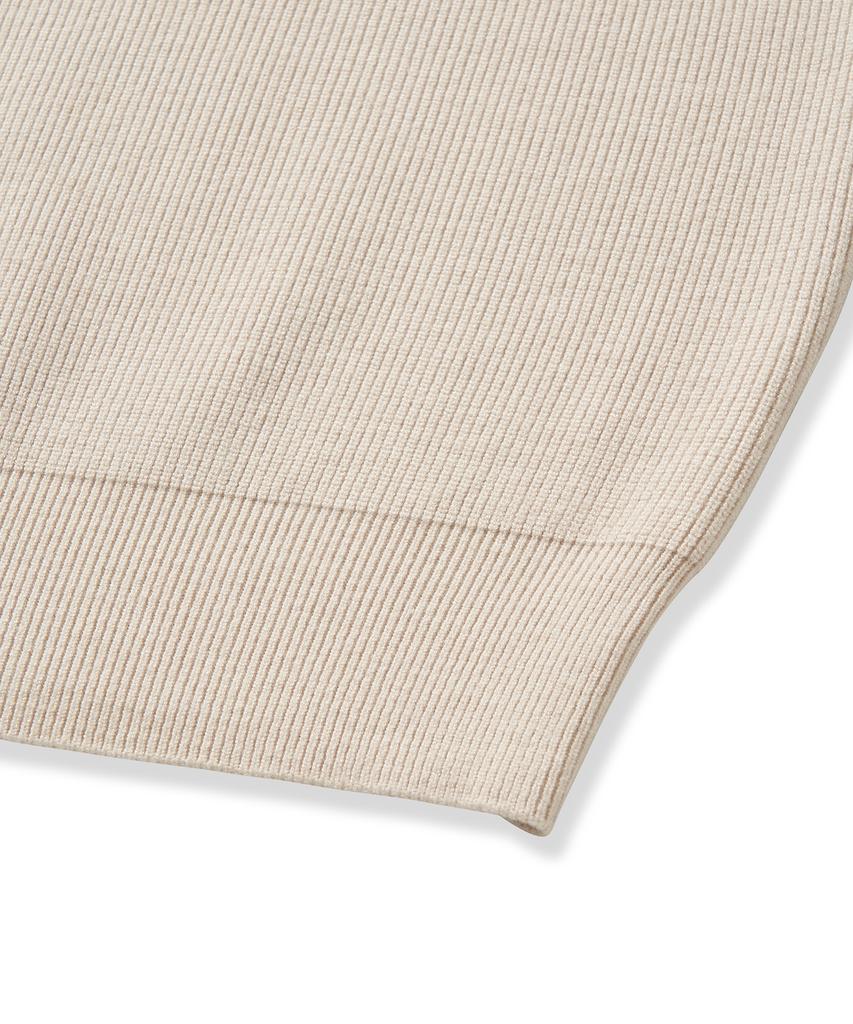 CUZNELLO Soft Saddle Crewneck Knit_Oatmeal