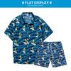 Herre Blomsterskjorte Hawaiisk Sett Casual Knappedun Kortarmsskjorte