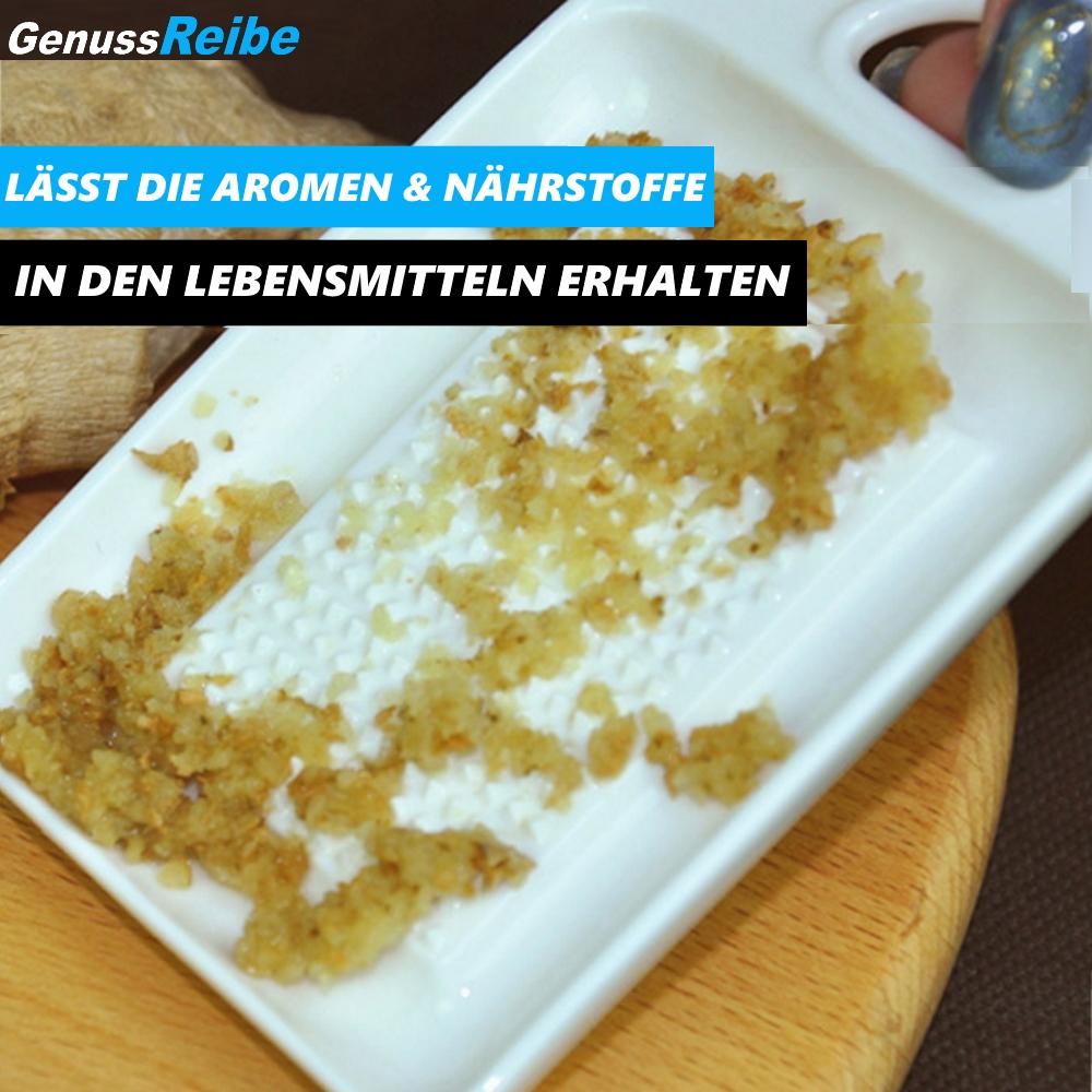 GenussReibe Keramik Ingwerreibe Kurkuma Muskat Knoblauch Parmesan Reibeteller