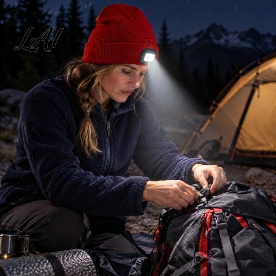 Hands Free LED Hat for Daily Life Knitted with Detachable Light Rechargeable Warm Winter Cap Outdoor Sports Built in Flashlight Safety Illumination
