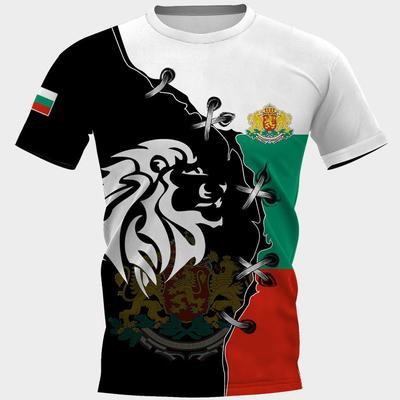 Bulgarie T-Shirt homme Emblème National Impression 3D Été Col Rond Manches Courtes Haut T-Shirt Style Décontracté Surdimensionné Vêtements Pour Hommes