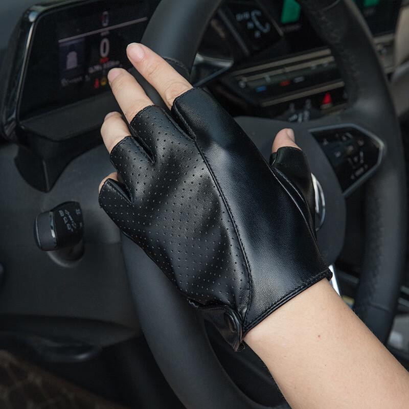 Кожаные перчатки Maihanxin унисекс с заклепками, без пальцев