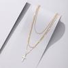 Stylish Alloy Cross Pendant Necklace In Trendy Gold And Silver For Fashion Womens
