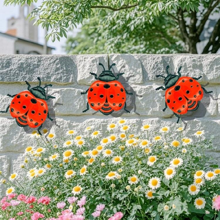 Iron Butterfly Honeybees Ladybugs Metal Wall Art Weather Proof Garden Homes Decors Handmade 3D Insect Sculpture