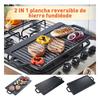 2-in-1 Reversible Square Cast Iron Grill Pan Black Cast Iron Reversible Square Griddle Pan