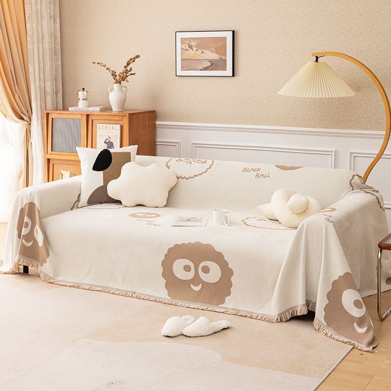 Chenille Sofabezug Cartoon Kohlenkugel Sofakissenbezug Handtuch Alle Jahreszeiten Universeller Bezug Sofa-Handtuch.