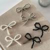 Korean Fashion Women Pearl Hair Clips Pins Cute Girls Pearl Hairclip Bows Hairpin Metal Hair Clips Y2k Girl Hair Accessories