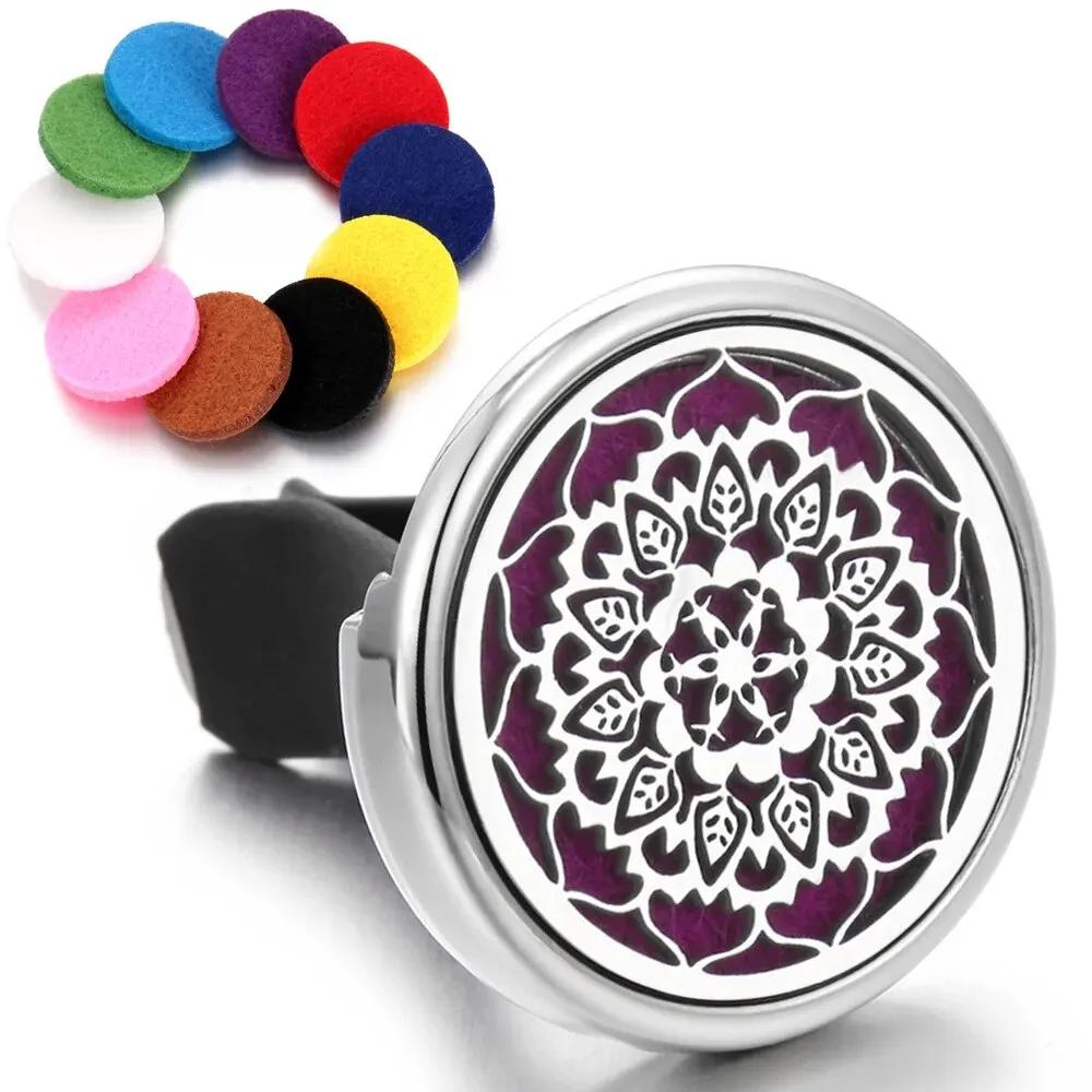 Strom Auto Aromaterapeutický Difuzér Locket Klip do Auta Parfém Difuzér Esenciálních Olejů Klip do Větrací Mřížky Auta Osvěžovač Vzduchu Čistič Se Vložkami