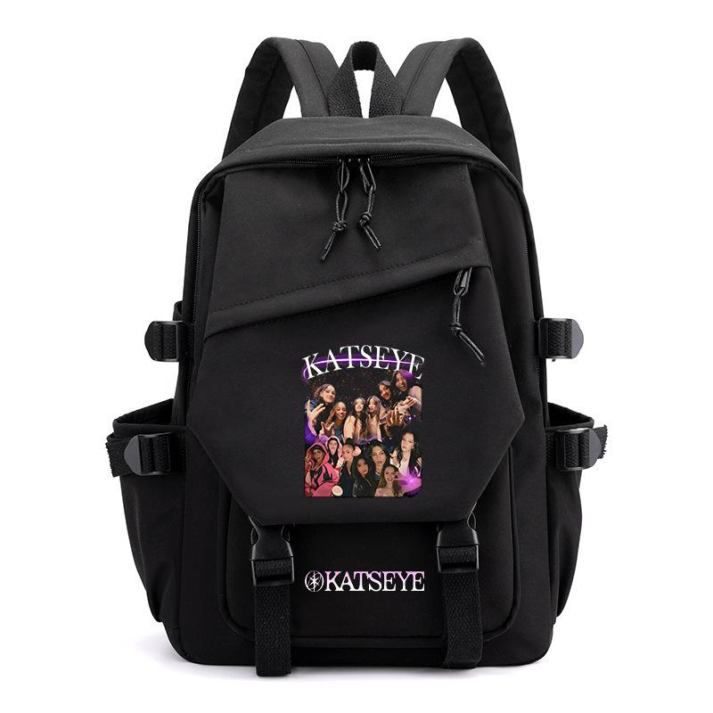 KATSEYE Backpack Official Merch Navy Blue Lightweight Casual Daypack Anti-Theft Laptop Backpack for School College Commuter Gifts 15.6 Inch